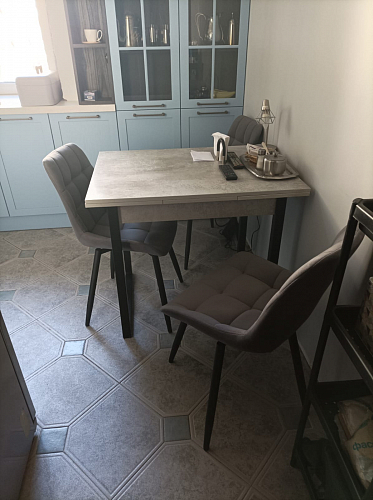 Стул на металлокаркасе Челси К крутящийся темно-серый / черный фото покупателя 22